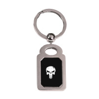 The Scary Ghost Cartoon Silver Rectangle Keychain | Artistshot