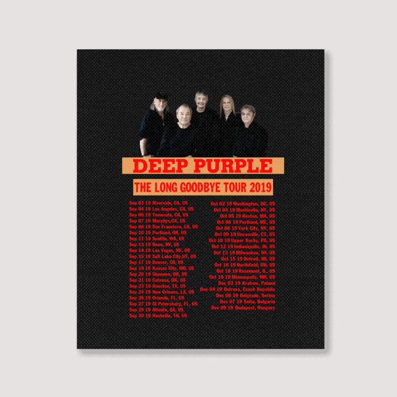 Deep Purple Tour 2019 Back Portrait Canvas Print | Artistshot