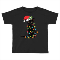 Black Cat Santa Tangled Up In Christmas Lights Sweatshirt Toddler T-shirt | Artistshot