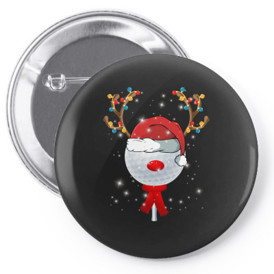 Christmas Golf Ball Pin-back Button Designed By Sengul