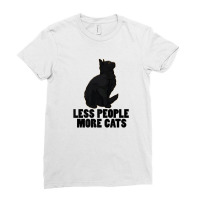 Less People More Black Cat Funny Pet Lover Men Dark Cat Ladies Fitted T-shirt | Artistshot