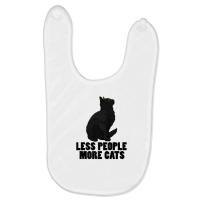 Less People More Black Cat Funny Pet Lover Men Dark Cat Baby Bibs | Artistshot