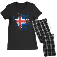 Iceland Flag Ink Vectors Women's Pajamas Set | Artistshot