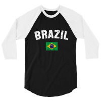 Brazil Brasil Flag Vintage  Men Women Kids Brazil 3/4 Sleeve Shirt | Artistshot