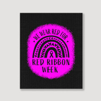 Red Ribbon Week Awareness Portrait Canvas Print | Artistshot