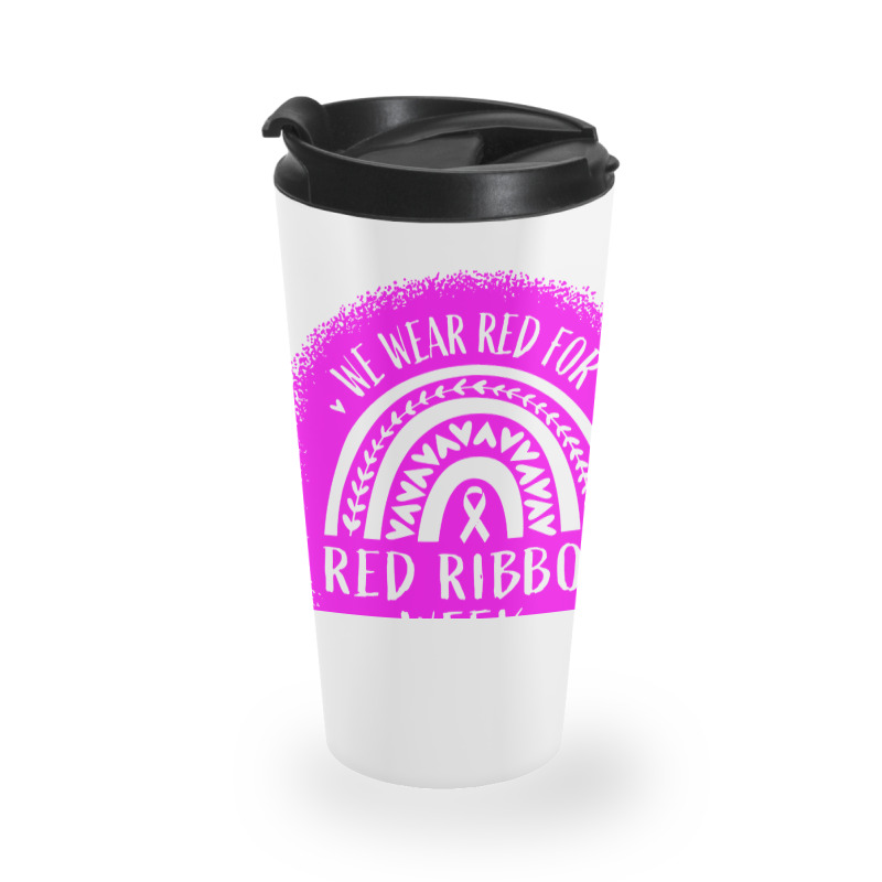 Red Ribbon Week Awareness Travel Mug | Artistshot