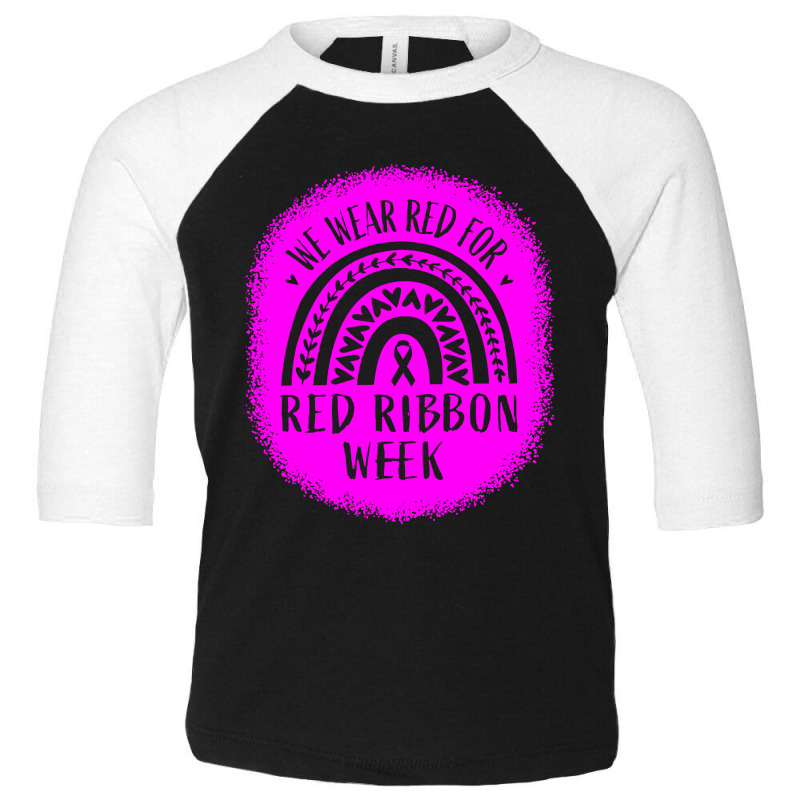 Red Ribbon Week Awareness Toddler 3/4 Sleeve Tee | Artistshot