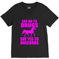 Red Yes To Unicorns Ribbon Week V-neck Tee | Artistshot