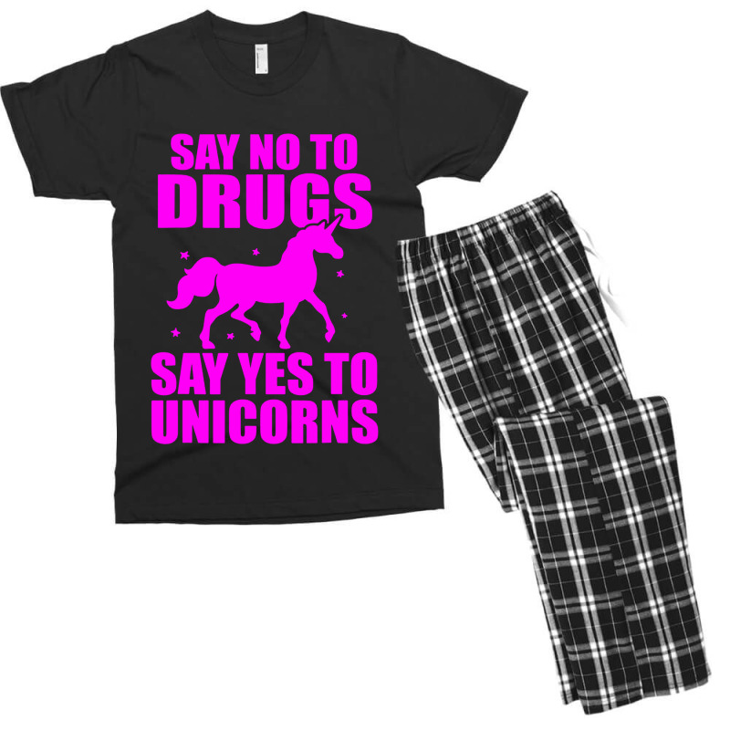 Red Yes To Unicorns Ribbon Week Men's T-shirt Pajama Set | Artistshot