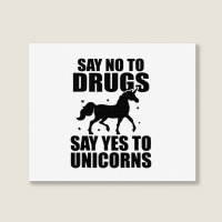 Red Yes To Unicorns Ribbon Week Landscape Canvas Print | Artistshot