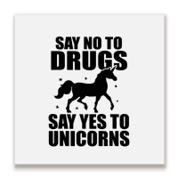 Red Yes To Unicorns Ribbon Week Metal Print Square | Artistshot