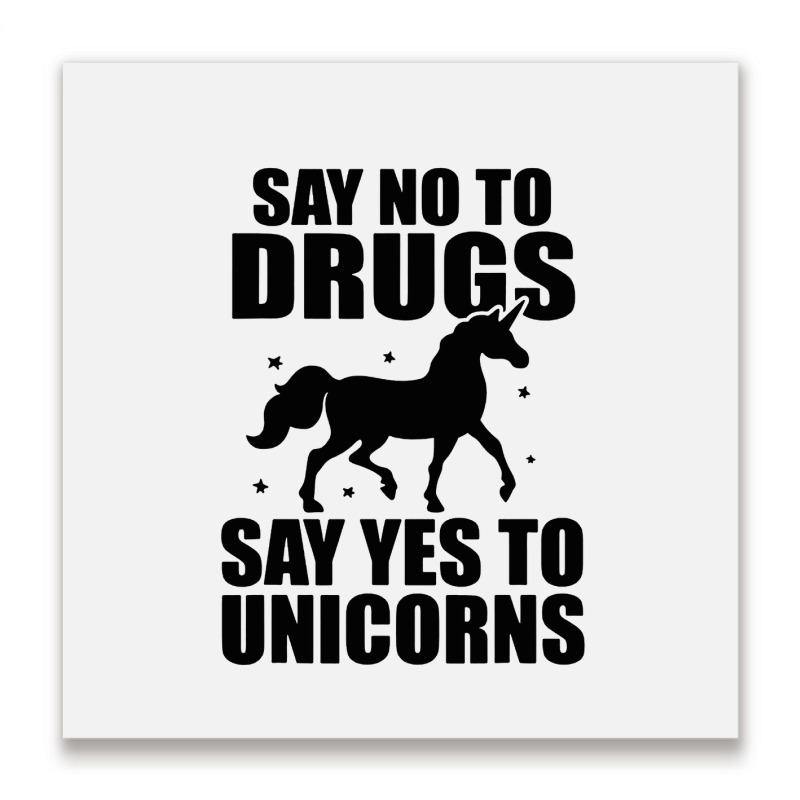 Red Yes To Unicorns Ribbon Week Metal Print Square | Artistshot