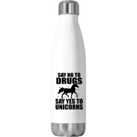 Red Yes To Unicorns Ribbon Week Stainless Steel Water Bottle | Artistshot