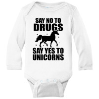 Red Yes To Unicorns Ribbon Week Long Sleeve Baby Bodysuit | Artistshot