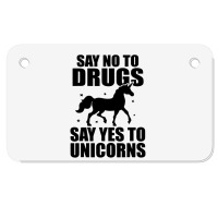 Red Yes To Unicorns Ribbon Week Motorcycle License Plate | Artistshot