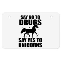 Red Yes To Unicorns Ribbon Week Atv License Plate | Artistshot