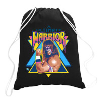 Flexing Ultimate Warrior Drawstring Bags | Artistshot