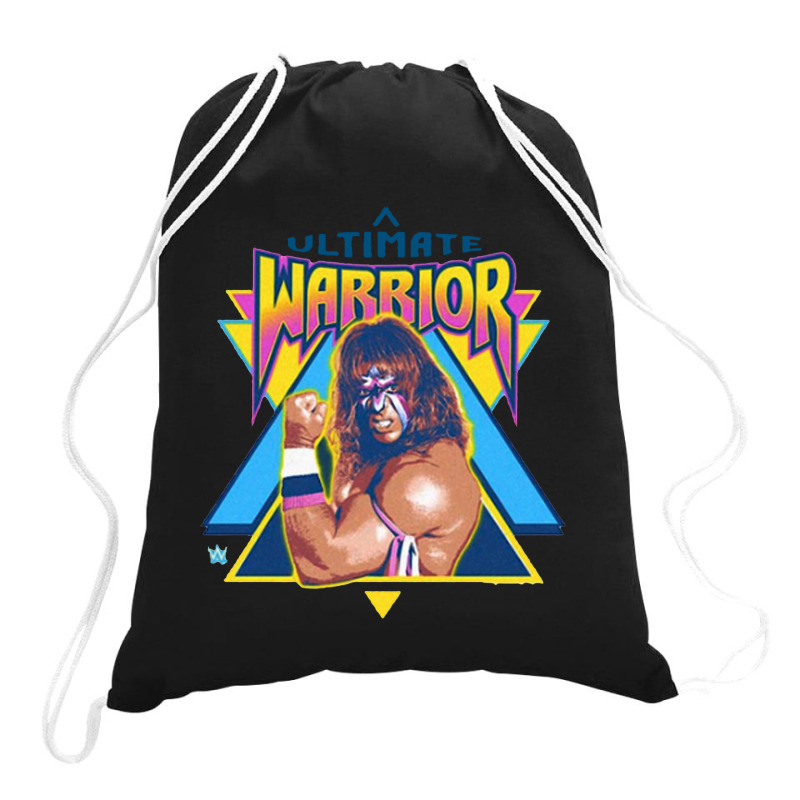 Flexing Ultimate Warrior Drawstring Bags | Artistshot