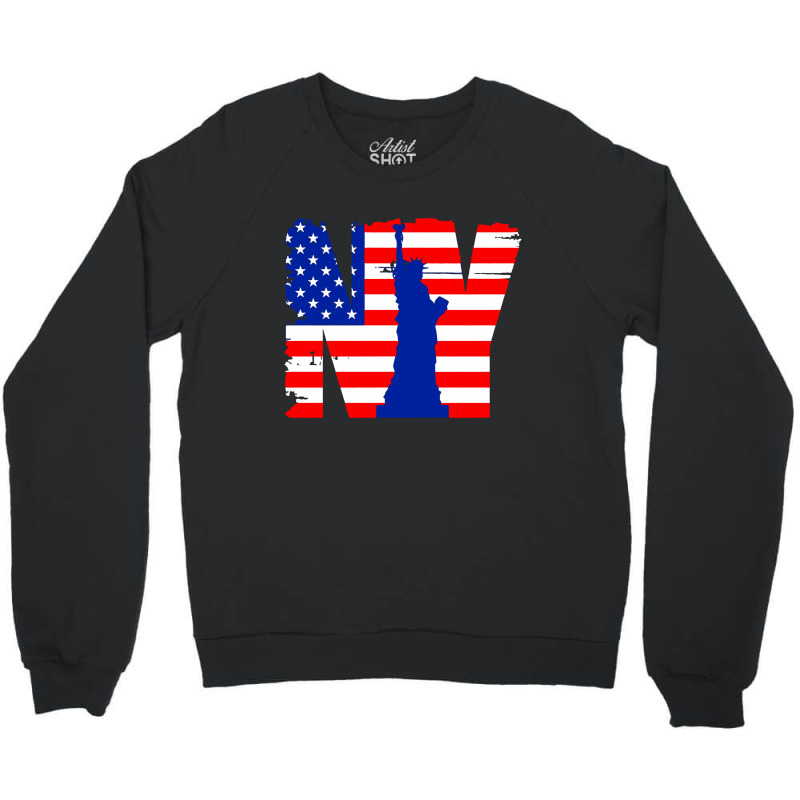 Vintage New York City Usa Flag Graphic Tees, New York City Crewneck Sweatshirt | Artistshot