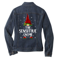 Matching Family Buffalo Plaid The Sensitive Gnome Christmas T Shirt Ladies Denim Jacket | Artistshot