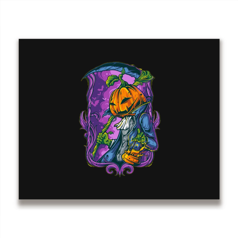 So Awesome Pumpkin Reaper Design Metal Print Horizontal | Artistshot