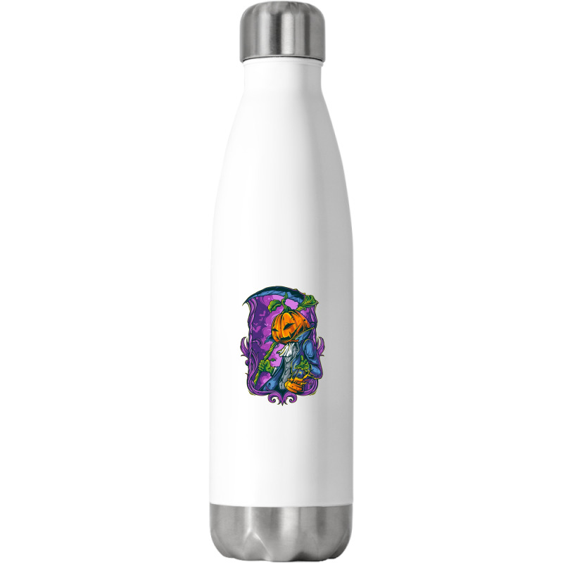 So Awesome Pumpkin Reaper Design Stainless Steel Water Bottle | Artistshot