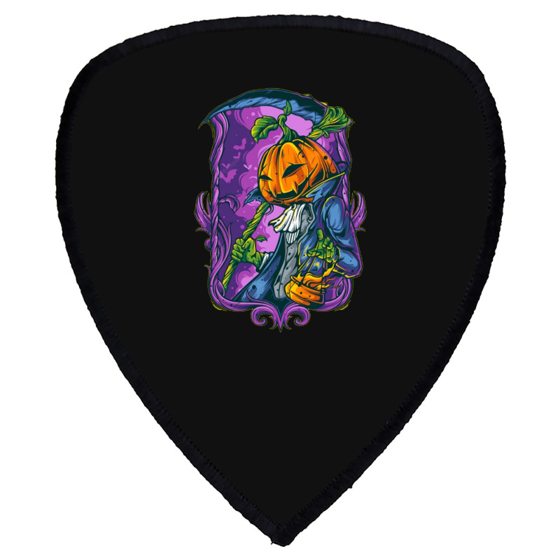 So Awesome Pumpkin Reaper Design Shield S Patch | Artistshot