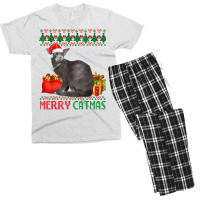 Merry Catmas Cat Ugly Christmas Oriental Cat Mom Dad T Shirt Men's T-shirt Pajama Set | Artistshot