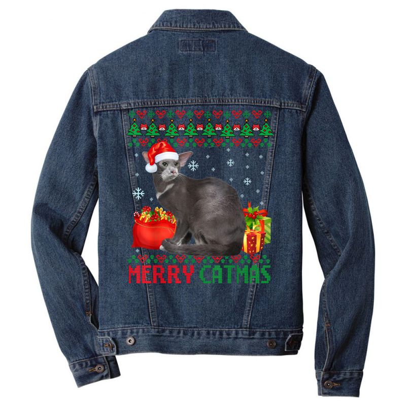 Merry Catmas Cat Ugly Christmas Oriental Cat Mom Dad T Shirt Men Denim Jacket | Artistshot