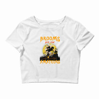 Funny Brooms Are For Amateurs Witch Riding Horse Halloween Crop Top | Artistshot