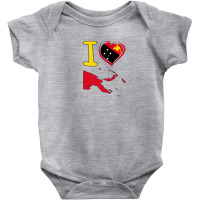 I Love Papua New Guinea. Guinean Flag In Shape Of A Heart Baby Bodysuit | Artistshot