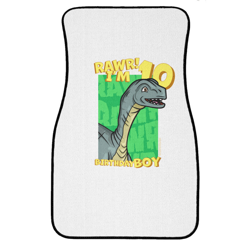 Rawr! I'm 10 Birthday Boys 10th Birthday Dino Mussaurus Front Car Mat | Artistshot