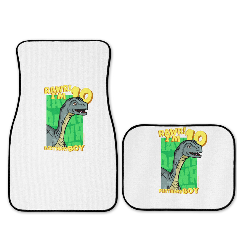 Rawr! I'm 10 Birthday Boys 10th Birthday Dino Mussaurus Full Set Car Mats | Artistshot