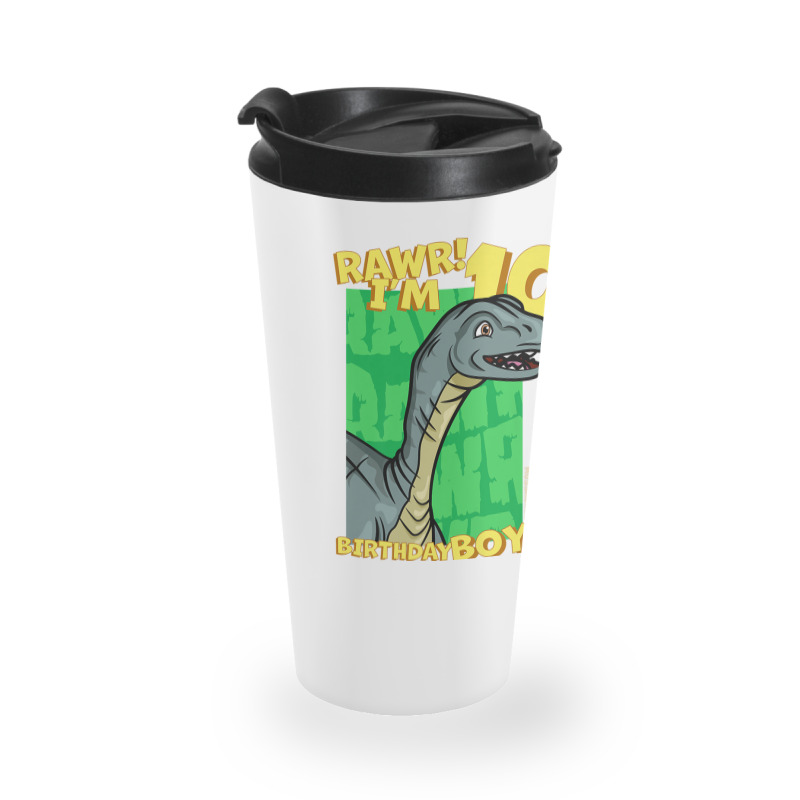 Rawr! I'm 10 Birthday Boys 10th Birthday Dino Mussaurus Travel Mug | Artistshot