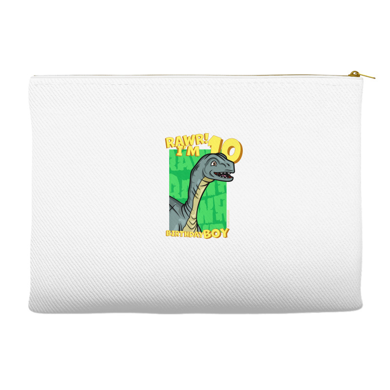 Rawr! I'm 10 Birthday Boys 10th Birthday Dino Mussaurus Accessory Pouches | Artistshot