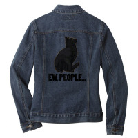 Ew People ... Black Cat Funny Pet Lover Men Dark Cat Ladies Denim Jacket | Artistshot