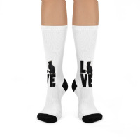 Love Black Cat Funny Pet Lover Men Dark Cat Crew Socks | Artistshot