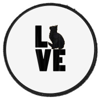 Love Black Cat Funny Pet Lover Men Dark Cat Round Patch | Artistshot