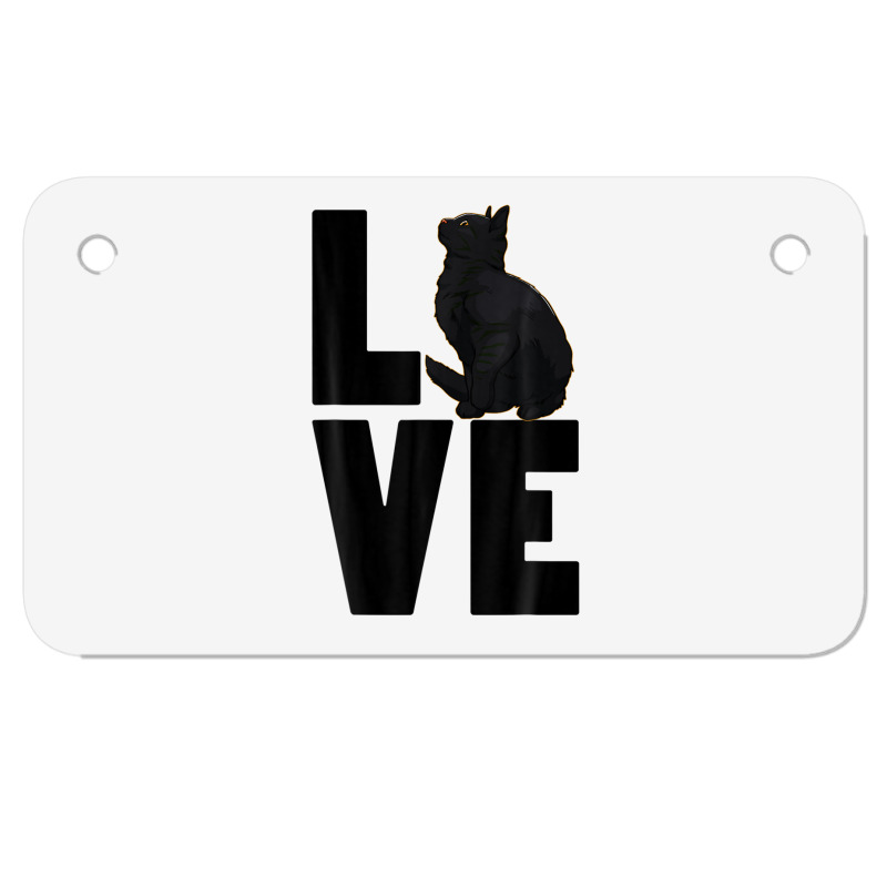 Love Black Cat Funny Pet Lover Men Dark Cat Motorcycle License Plate | Artistshot