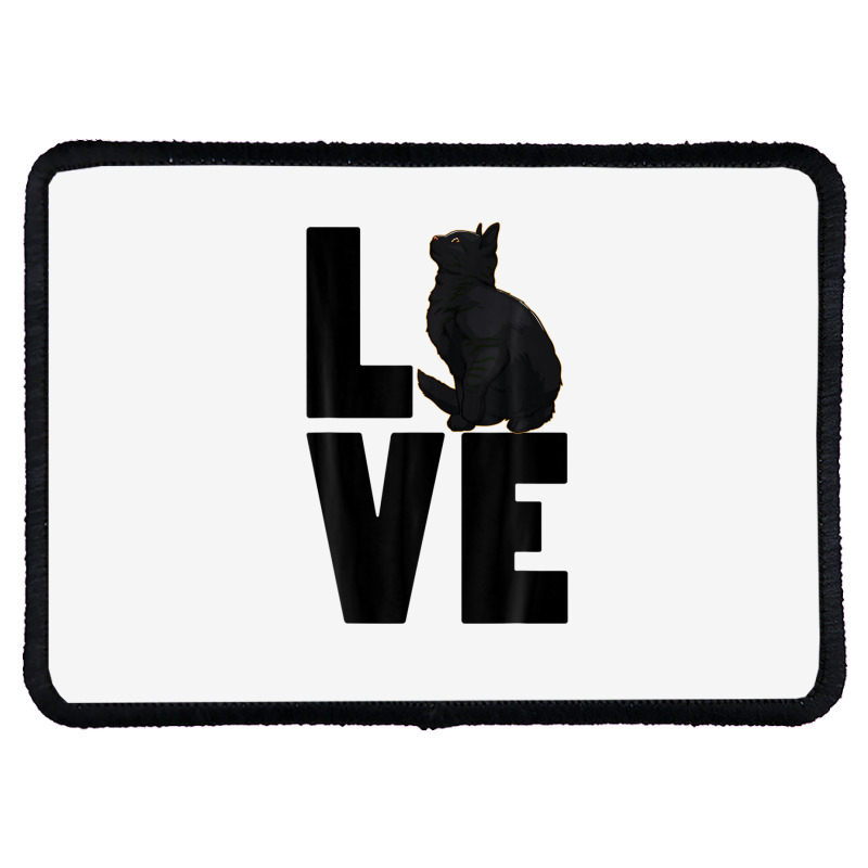 Love Black Cat Funny Pet Lover Men Dark Cat Rectangle Patch | Artistshot