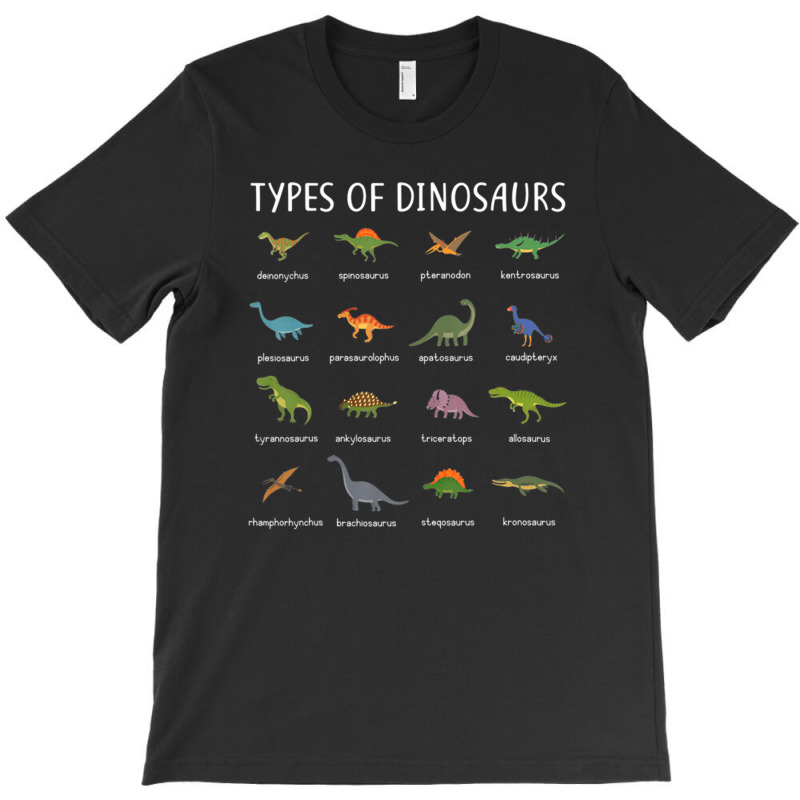 Custom Types.of.dinosaurs Alphabet A-z Abc Dino Identification T-shirt ...