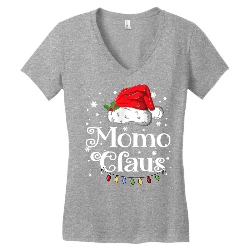 Momo Claus Shirt Christmas Pajama Family Matching Xmas Light Sweatshir Women's V-Neck T-Shirt by cm-arts | Artistshot