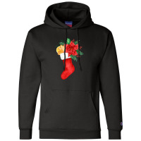 Watercolor Stocking Santa Christmas Tree Lights Xmas Teens Champion Hoodie | Artistshot