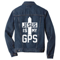 Jesus Is My Gps Navigation Christian Cross Christi Gift T Shirt Men Denim Jacket | Artistshot