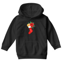 Watercolor Stocking Santa Christmas Tree Lights Xmas Teens Youth Hoodie | Artistshot