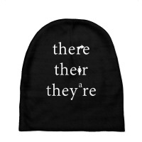 Their There They're Funny English Teacher Grammar T Shirt Baby Beanies | Artistshot