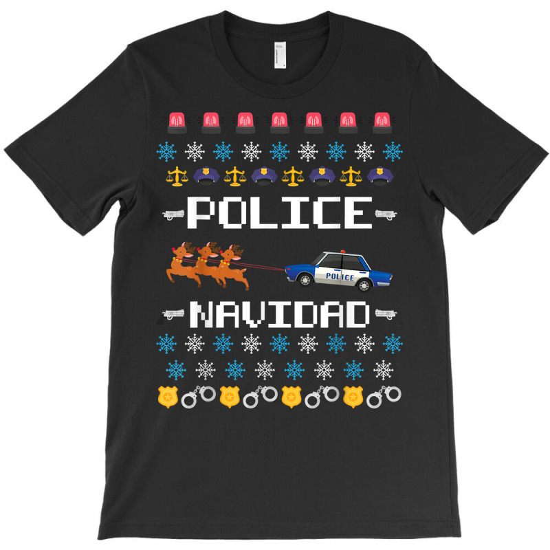 Police Navidad Ugly Christmas Sweater Funny Policeman X Mas T Shirt T-shirt | Artistshot