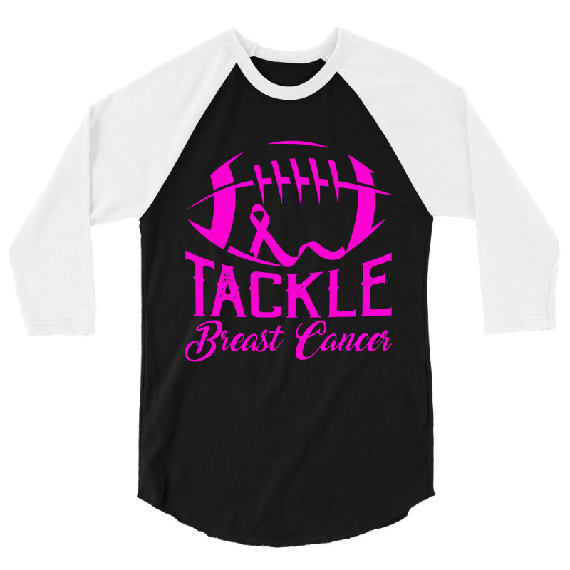 Tackle Awareness American Football Pink Ribbon 3/4 Sleeve Shirt | Artistshot