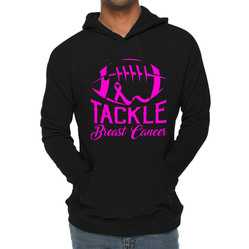 Tackle Awareness American Football Pink Ribbon Lightweight Hoodie | Artistshot