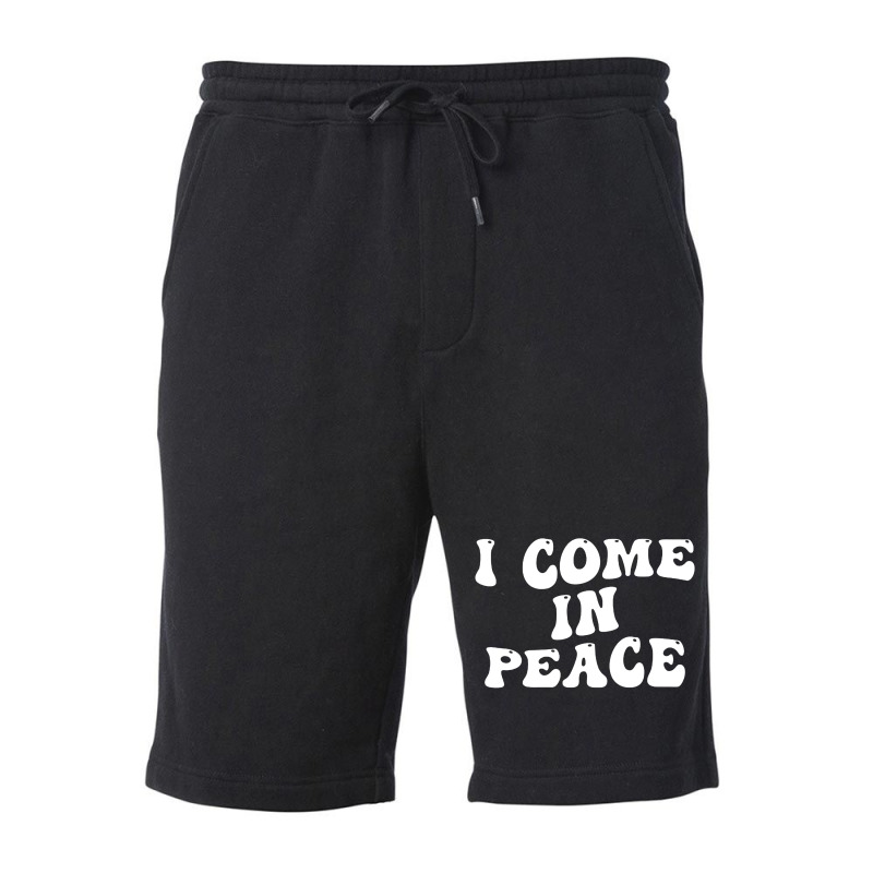 I Come In Peace Im Peace Groovy Retro Fleece Short | Artistshot